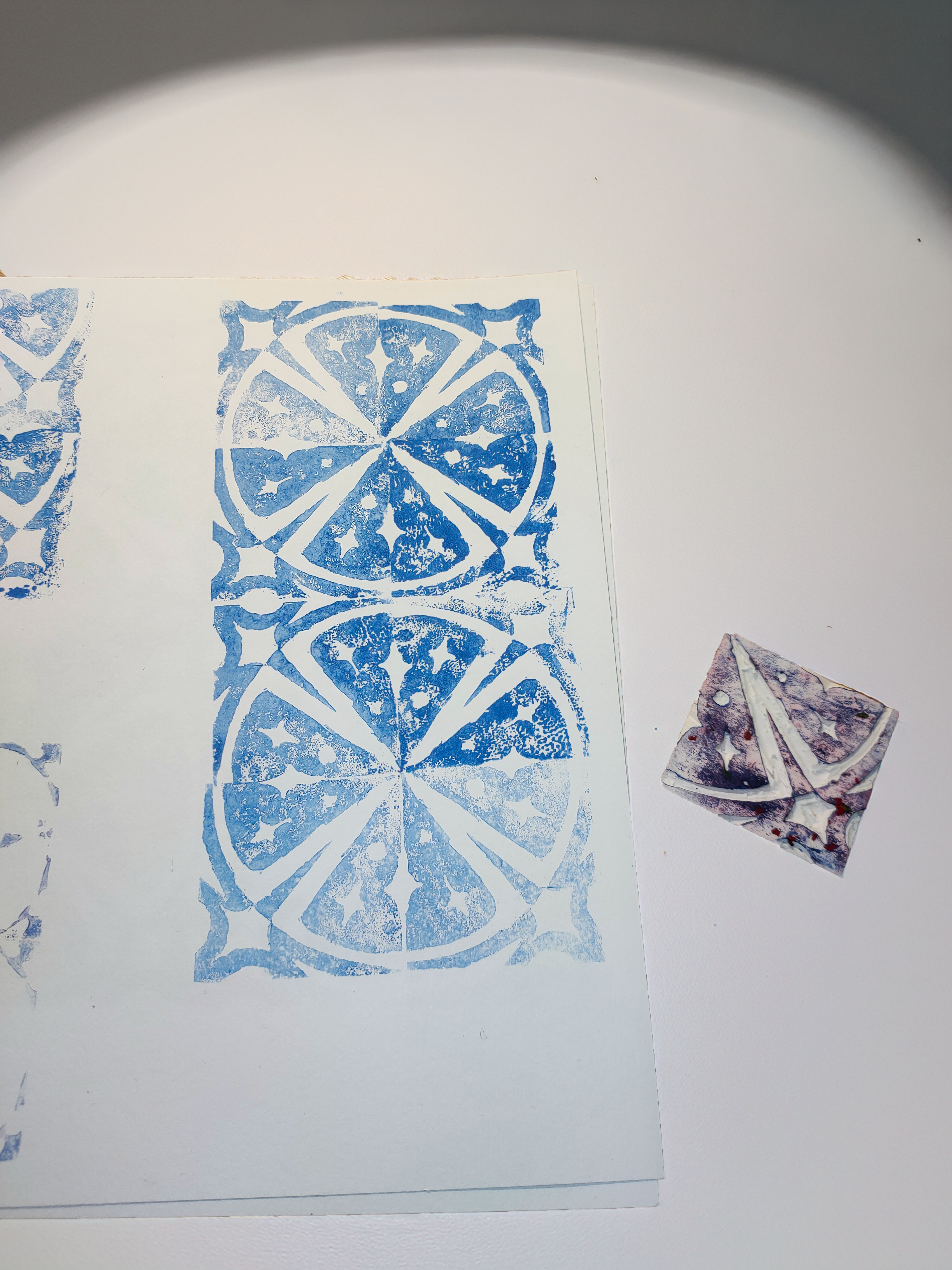 impression n°1 avec le tampon à côté